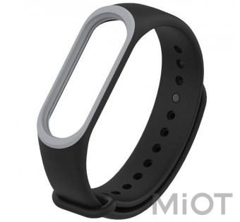 Ремінець для Xiaomi Mi Band 3/4 Black/Grey