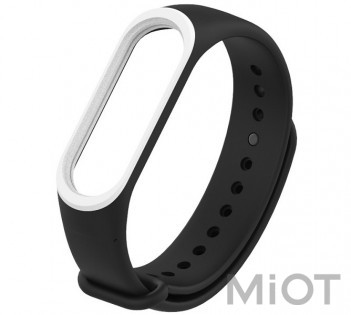 Ремінець для Xiaomi Mi Band 3/4 Black/White