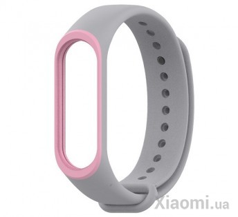 Ремешок для Xiaomi Mi Band 3/4 Grey/Pink