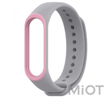 Ремінець для Xiaomi Mi Band 3/4 Grey/Pink