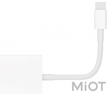 Адаптер Xiaomi Mi USB-C/USB-A*2/Mini Display Port White (ZJQ02TM)