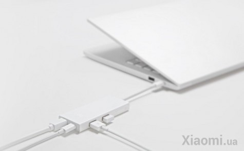 Адаптер Xiaomi Mi USB-C/USB-A*2/Mini Display Port White ZJQ02TM