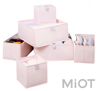 Ящики для зберігання нижньої білизни Xiaomi Nature Household Element Pink 6 set