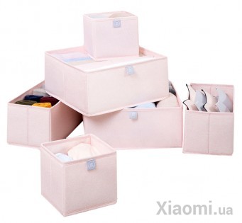 Ящик для хранения нижнего белья Xiaomi Nature Household Element Pink 6 set