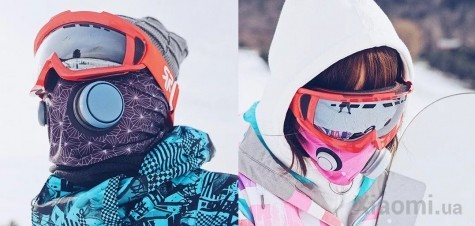 Набор маска для очистки воздуха Woobi Plus Black + Woobi Scarf Grey