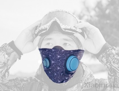 Набор маска для очистки воздуха Woobi Plus Black + Woobi Scarf Grey