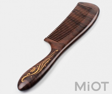 Дерев'яний гребінець для волосся Xiaomi XinZhi Ebony gold hand-painted Light Brown