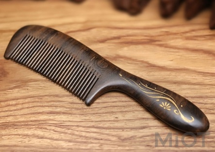 Дерев'яний гребінець для волосся Xiaomi XinZhi Ebony gold hand-painted Light Brown