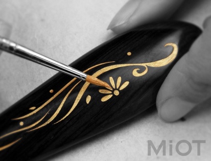 Дерев'яний гребінець для волосся Xiaomi XinZhi Ebony gold hand-painted Brown