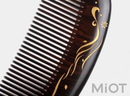 Дерев'яний гребінець для волосся Xiaomi XinZhi Ebony gold hand-painted Brown