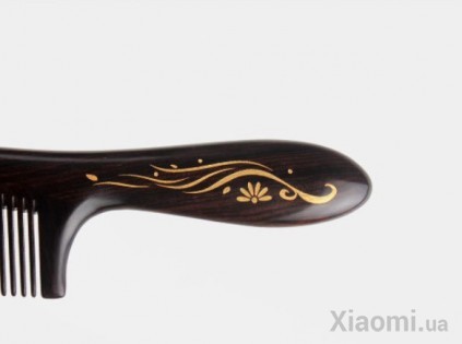 Деревянная расческа для волос XIN ZHI Ebony gold hand-painted Brown