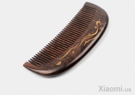 Деревянный гребень для волос XIN ZHI Ebony gold hand-painted Light Brown