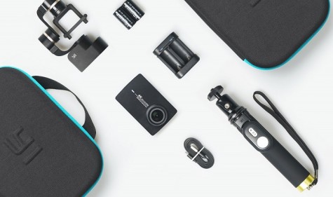 Экшн камера Xiaomi YI 4K Night Black + Xiaomi YI Handheld Gimbal (P28751)