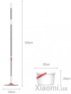 Комплект для уборки Xiaomi Yijie Rotary Mop Set Швабра + Ведро с отжимом YD-02