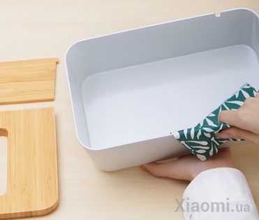Настольный бамбуковый органайзер Xiaomi ZEN’s Bamboo Fiber Tissue Box White
