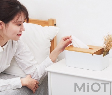 Настільний бамбуковий органайзер Xiaomi ZEN’s Bamboo Fiber Tissue Box White