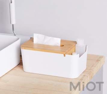 Настільний бамбуковий органайзер Xiaomi ZEN’s Bamboo Fiber Tissue Box White