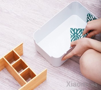 Настольный бамбуковый органайзер ZEN’s Large Capacity Bamboo Box White Q/FJWJ010-2016