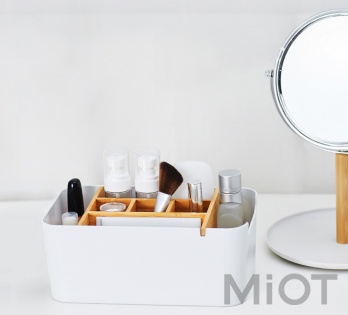 Настільний бамбуковий органайзер ZEN’s Large Capacity Bamboo Box White Q/FJWJ010-2016