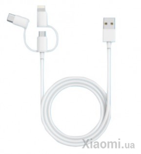 Кабель Xiaomi Zaofeng 3-Way Data cable Lightening/Type-C/Micro USB White 100 cm