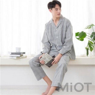 Піжама чоловіча Xiaomi ZaxArt Plaid Cotton Grey size L