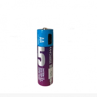 Аккумуляторные батарейки АА 1300Mah 1.5V с зарядкой Micro USB, 4 штуки (Фиолетовый)