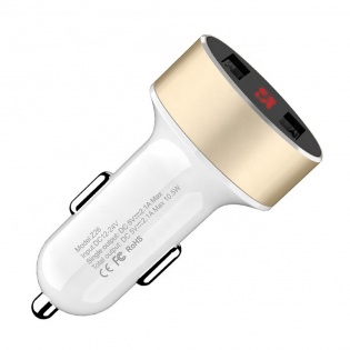 Автомобильное зарядное устройство HOCO Z26 2.1 A / 2 USB-порта (White)