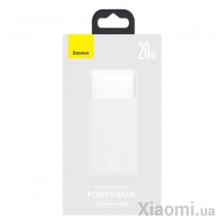 Универсальная батарея Baseus Bipow Digital Display Powerbank 20000mAh 20W White (PPDML-M02)