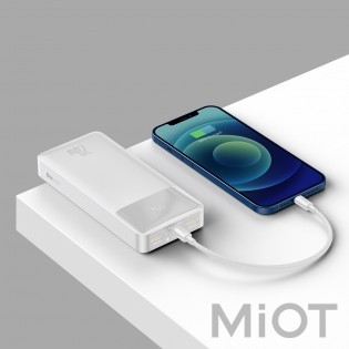Універсальна батарея Baseus Bipow Digital Display Power bank 20000 mAh 20W White (PPDML-M02)