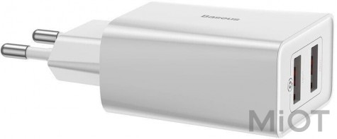 Мережевий зарядний пристрій Xiaomi Baseus Speed Mini Dual U QC 18W White (CCFS-V02)