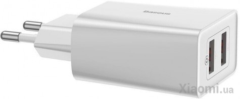 Сетевое зарядное устройство Xiaomi Baseus Speed Mini Dual U QC 18W White (CCFS-V02)