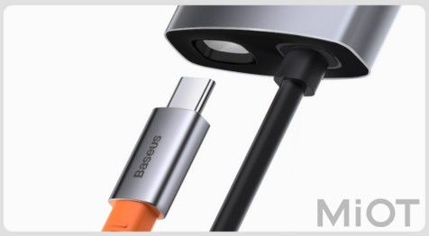 Адаптер Baseus Type-C Hub 4-в-1 (швидка зарядка PD100 Вт + HDMI 4K 30 Гц + USB 2.0 + USB 3.0)