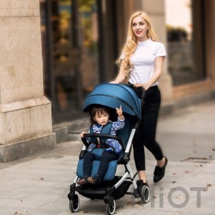 Дитяча коляска трансформер Xiaomi BEBEHOO START Lightweight Four-wheeled Stroller (Blue)