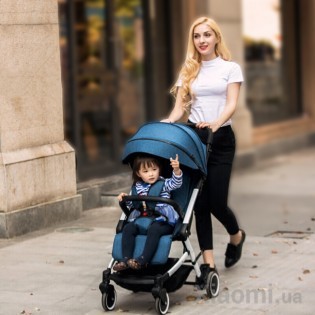 Детская коляска трансформер Xiaomi BEBEHOO START Lightweight Four-wheeled Stroller (Blue)