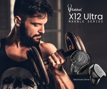 Бездротові Bluetooth навушники Sabbat X12 Ultra Advanced stone з підтримкою aptX (Чорно-сірий)