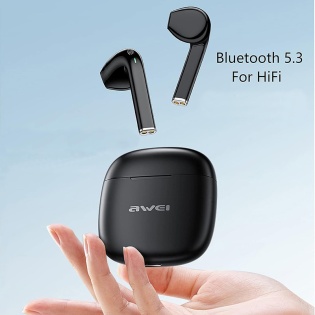 Беспроводные Bluetooth наушники Awei T26 Pro с зарядным боксом (Черный)