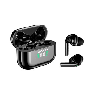 Беспроводные Bluetooth наушники Awei T29P с зарядным чехлом и защитой от влаги IPX6 (Черный)