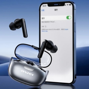 Бездротові Bluetooth навушники Awei T52 із сенсорним керуванням (Чорний)
