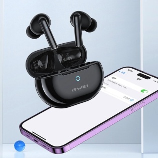 Беспроводные Bluetooth наушники Awei T61 с зарядным боксом (Черный)