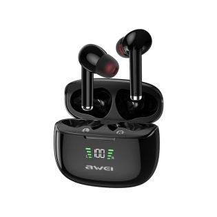 Беспроводные Bluetooth наушники Awei TA8 с зарядным чехлом (Черный)