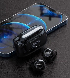 Бездротовi Bluetooth навушники Lenovo LP11 iз зарядним кейсом (Чорний)