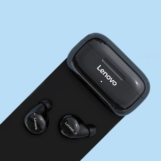 Бездротовi Bluetooth навушники Lenovo LP11 iз зарядним кейсом (Чорний)