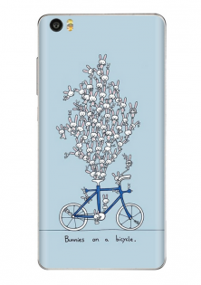 Вінілова наліпка для смартфонів Xiaomi Mi Note Bunnies on a bicycle
