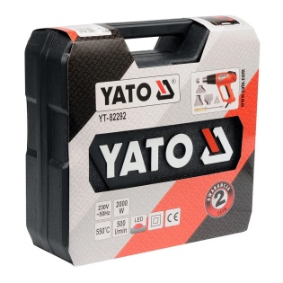 Будiвельний фен 2000 Вт YATO YT-82292 з аксесуарами та кейсом (Чорно-помаранчевий)