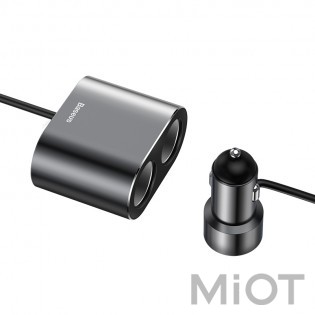 Автомобільний зарядний пристрій та розгалужувач Xiaomi Baseus 3.1A
