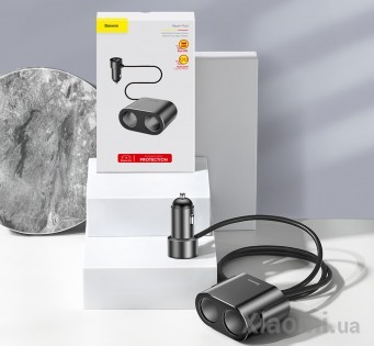 Автомобильное зарядное устройство и разветвитель Xiaomi Baseus 3.1A