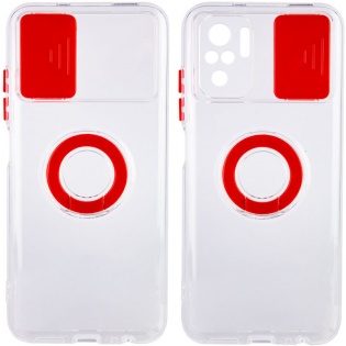 Чехол Camshield ColorRing TPU со шторкой для камеры для Xiaomi Redmi Note 10 / Note 10s Красный (182792)