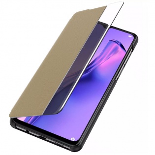 Чехол-книжка Smart View Cover для Xiaomi Redmi 9C Золотой / Светлое окошко (168487)
