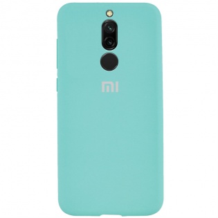 Чехол Silicone Case Full Protective для Xiaomi Redmi 8 Бирюзовый / Ice Blue (114702)