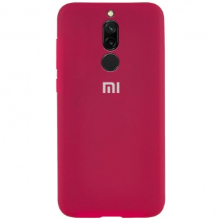 Чехол Silicone Case Full Protective для Xiaomi Redmi 8 Розовый / Hot Pink (114718)